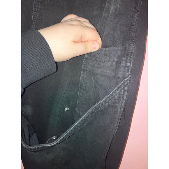 Forever 21 Black Cargo Joggers Elastic Cuffs Snap Pocket Size Small - Picture 5 of 7